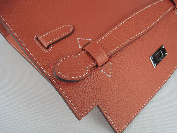 AAA Hermes Kelly 22 CM France Leather Handbag Orange H008 On Sale - Click Image to Close